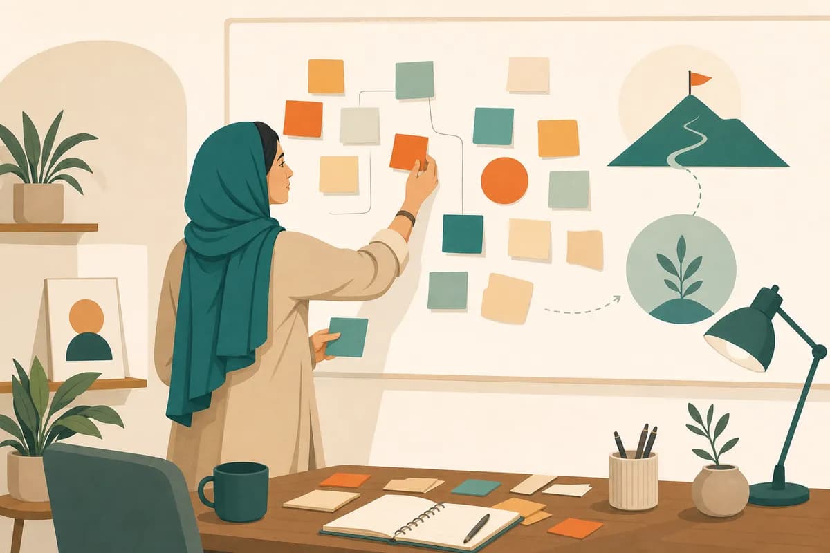 فهرستکردن مهارتهای قابلانتقال روی برگههای یادداشت هنگام برنامهریزی تغییر مسیر شغلی